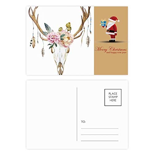 Cartes postales avec tête de cerf pour décorer votre table de Noël
