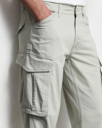 Image of MUFTI Navy Slim Fit Cargo Trousers