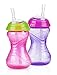 Nuby No-Spill Clik-It Flex Straw Cup, 12 Months Plus, Colors May Vary
