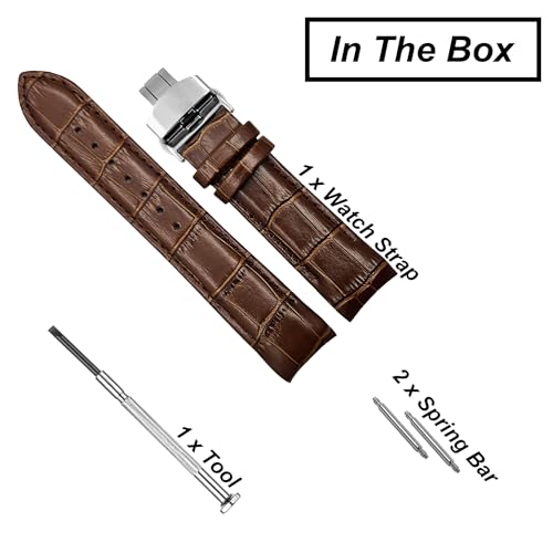 Image of DBLACK ''TST2'' Premium Leather Watch Strap, Bamboo Pattern Design Watch Band / / Compatible with Tissot Couturier 1853 & Other Models, Full-Padded Curved Watch Belt (Choose Your Size & Color)