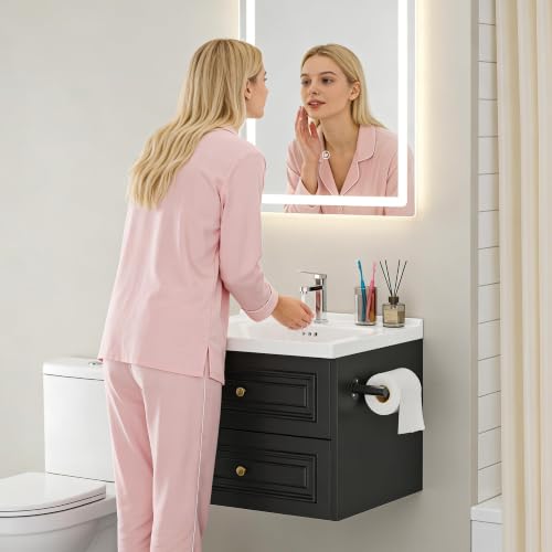 Floating Bathroom Vanity with Sink & Towel Holder, 24 inch Wall Mounted - image 7