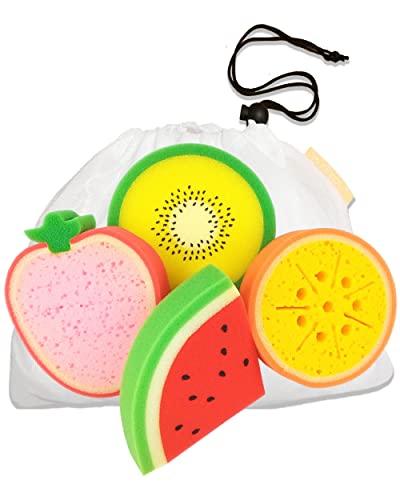 purifyou Bath Sponges for Kids – Set of 4 Extra Large Soft...