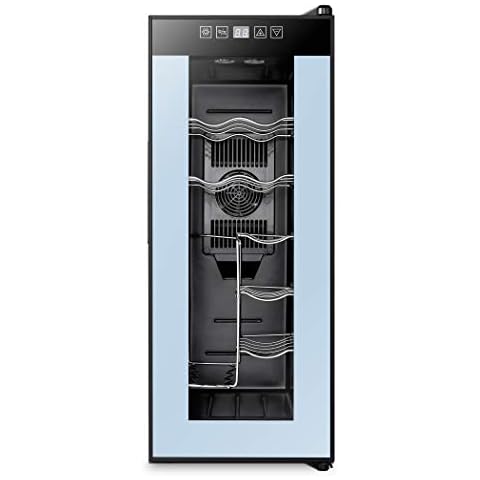 High life DC 12 Bottle Wine Cooler Refrigerator with Thermoelectric Cooling, Optimal Drink Temperature, Iceless, Leakproof, Quiet Mini Fridge, Vertical and Horizontal Storage, Freestanding Cover