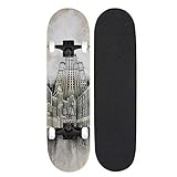 hdfj12142 79cm / 31in 7 Capas de Madera de Arce patineta Longboard Tabla de Crucero Completa LED Light up Ruedas de patineta patineta Herramienta de patineta Todo en uno-Veintidós