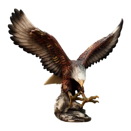 perfk Moderne Aigle Figurines Collection Statue Ornement Artisanat Oeuvre Sculpture Feng Shui pour Table Entrée Cadeau, 31cmx16.5cmx25.5cm