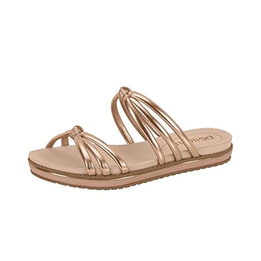 Tamanco Feminino Beira Rio Com Tiras Metalizadas Premium Super Macio 8321 1344