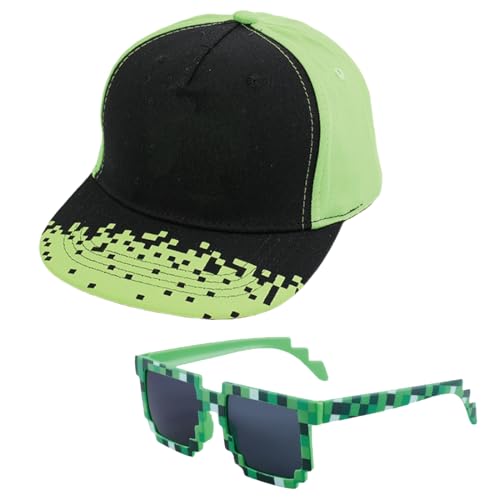 XIWJLWO Gorra de Béisbol para Niños, 2PCS Conjunto de Gorra de Béisbol y Gafas de Sol Sombrero de Sol Gorra de Beisbol Bordada Sombrero Transpirable Ajustable Anime Deportes Gorra para Vacaciones