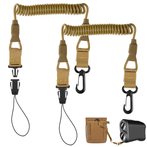 Zonon 2 Pcs Rangefinder Tether Range Finder Tether Retractable Rangefinder Lanyard Coiled Equipment Lanyard for Hunting Rangefinder Camping Hiking Fishing Boating
