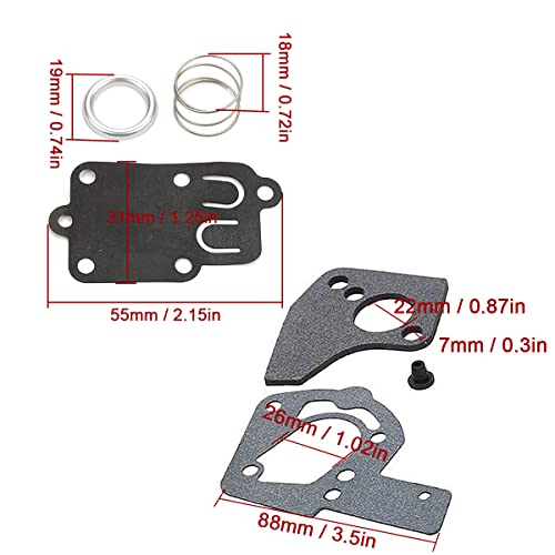 ZAMDOE 5021K Carburetor Diaphragm Kit with Gaskets for Briggs & Stratton 80200 81200 82200 092252 133292 134202 135202 3 Thru 5 HP Horizontal Engines - Image 2