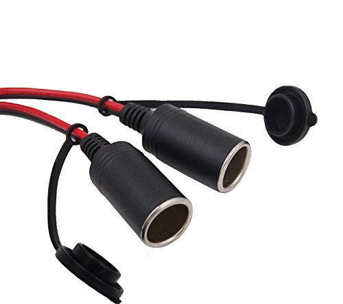 Cuzec 1 To 2 Car Cigarette Lighter 16 Awg Cord 12V / 24V Car Cigarette Lighter Splitter, Power Charger Adapter 2-Way Waterproof Socket Splitter #TOP4