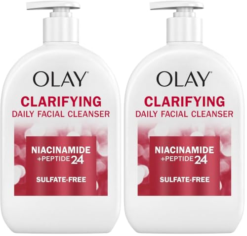 Olay Face Wash,Daily Facial Cleanser with Niacinamide,Peptides & Glycerin - Clarifying,Refreshes Skin Surface,Refines Appearance of Pores - Sulfate-Free,Paraben-Free,Oil-Free,16 Oz,(Pack of 2) - image 1