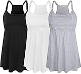 SUIEK Womens Maternity Nursing Tank Tops with Shelf Bra Breastfeeding Cami Sleep Shirt (Medium)