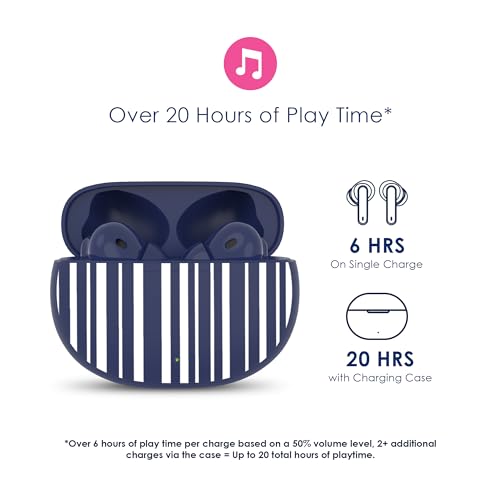 Image of Packed Party True Wireless Earbuds Bluetooth V5.3 Headphones with Charging Case, IPX5 Waterproof, Up to 20 Hours of Battery Life (Navy Baby)