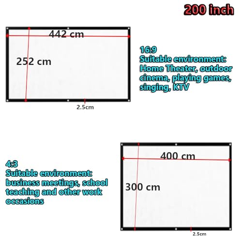 Pantalla de proyección portátil plegable 200" 4:3 miniatura 7