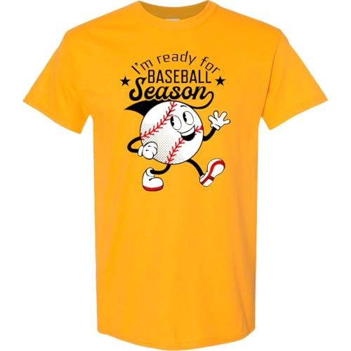 inktastic I'm Ready for Baseball Season Adult T-Shirt Medium Gold 452de
