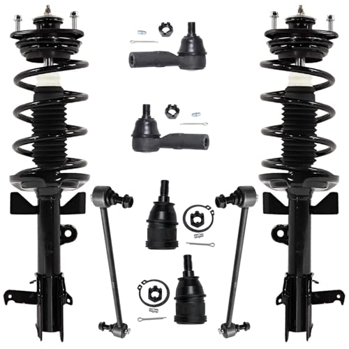 Image of Detroit Axle - Front Struts w /Coil Springs Sway Bars Lower Ball Joints Outer Tie Rod Ends Replacement for 2011-2012 Honda Odyssey - 8pc Set
