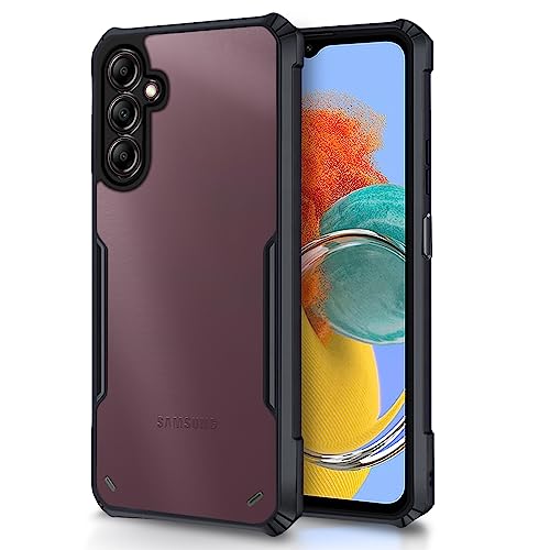 Image of Pikkme Back Cover for Samsung Galaxy M14 5G | Ultra Hybrid Shockproof Case | Full Camera Protection | Raised Edges | Clear Transparent Bumper Case (Black)
