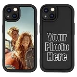 AICISINGN Personalized Custom Photo Phone Case for iPhone 13, Design Your Own Customized Picture Image Case Customizable Gift for Birthday Friends Family, Shockproof Soft TPU Protective Cover Black
