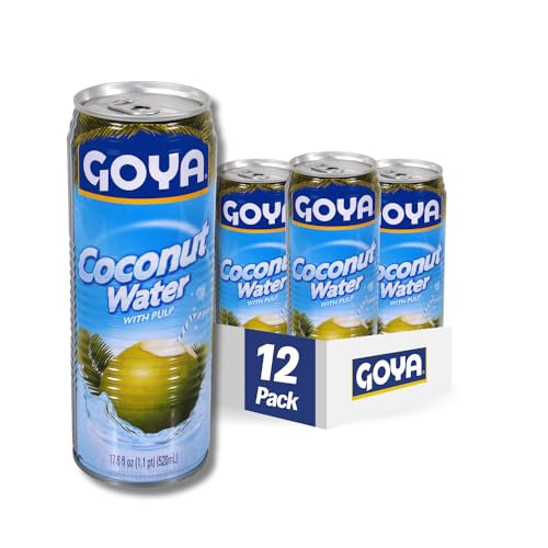 Goya Foods Coconut Water with Pulp, 17.6 Ounce (Pack of 12)
