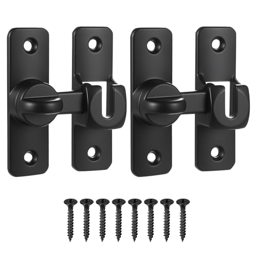 2 Cerradura de Pestillo Puerta Corredera Interior Exterior Deslizante, Cerradura de Puerta Correderas, Cerradura Puertas Corredera 90/180 Grados, Cerrojos y Pestillos para Puertas de Madera Cocinas