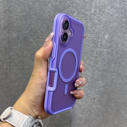 Coque iPhone 15 magnétique mate lavande et antichoc pour charge sans fil