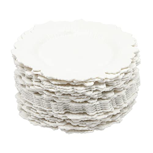 Juego de 24 platos cargadores blancos redondos de 13 pulgadas miniatura 5