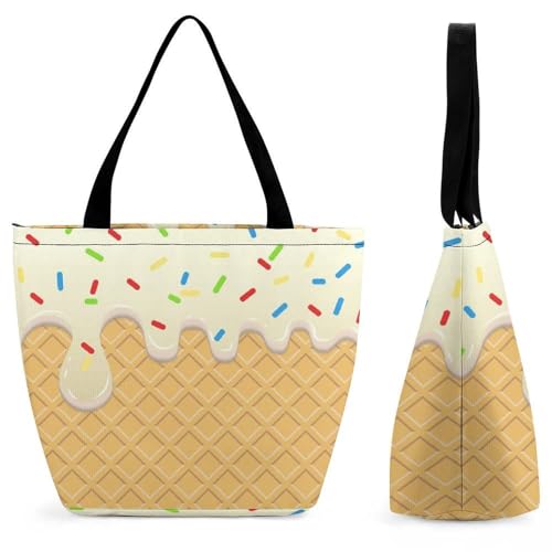 Sac de shopping pour voyage à motif gâteau grand sac à main pour femme