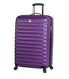 Lucas Treadlight 20 Inch Carry On Luggage Collection -Expandable Scratch Resistant (ABS + PC) Hardside Suitcase- Lightweight Durable Checked Bag With 4-Rolling Spinner Wheels (Purple)