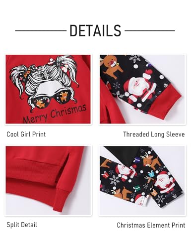 Image of Gaupafmb Girls Clothes Cool Girl Print Tie Dye Hoodie Pullover Sweatshirt Leggings 2PC Outfits