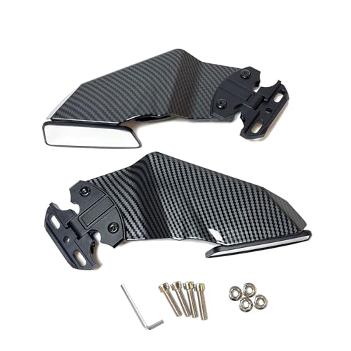 GTYKMY Motorcycle Mirrors Wing Rearview Mirror for Suzuki GSXR 600 750 GSX-R 1000 250R Moto Fairing Sportster Aerodynamics Side Mirrors (Pattern Black)