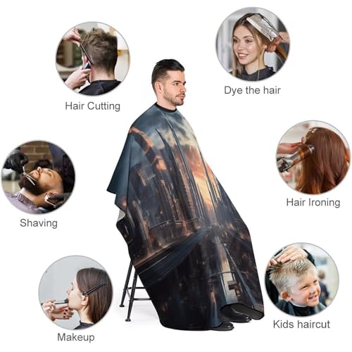 Capa para Corte de Cabello City Scape para Adultos 66.9 x 56.7 in miniatura 3