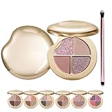 Glow Wardrobe Eye & Cheek Palette, 4-Color Glow Wardrobe Eye and Cheek Palettes, Eyeshadow and Highlighter Makeup for Beginner Friendly (05)