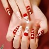 Olbye Extra Long Press on Nails Christmas Coffin Fake Nails with Designs Red False Nails Snowflake Glitter Acrylic Nails Santa Claus Holiday Nails Ballerina Xmas Nails Glue on Glossy Artificial Full Cover False Nail Christmas Nail Accessories for Women and Girls 24Pcs (Xmas-Glossy Santa Claus)