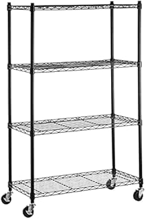 Amazon Basics 4-Shelf Storage Unit on Wheels - Black