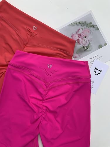 TomTiger Shorts de ioga para mulheres, controle de barriga, shorts de motociclista, exercícios físic