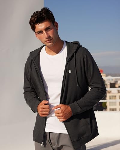 INTO THE AM Premium Zip Up Hoodies for Men S - 4XL Casual Lightweight Fitted Full Zip Sweatshirt4