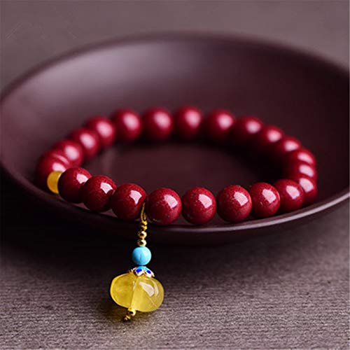 Toltec Lighting Feng Shui Reichtum Armband Zinnober Armband mit Ceromel Kürbis Ornament Natural Jades Amulett Wohlstand Roherz Attract Lucky Money Armreif Geschenk für Frauen/Männer,Lila,8mm Cover
