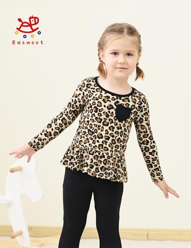 Image of Bamboo Viscose Toddler Girl Blouse Top Long Sleeve Ruffle Hem Shirt for Girls