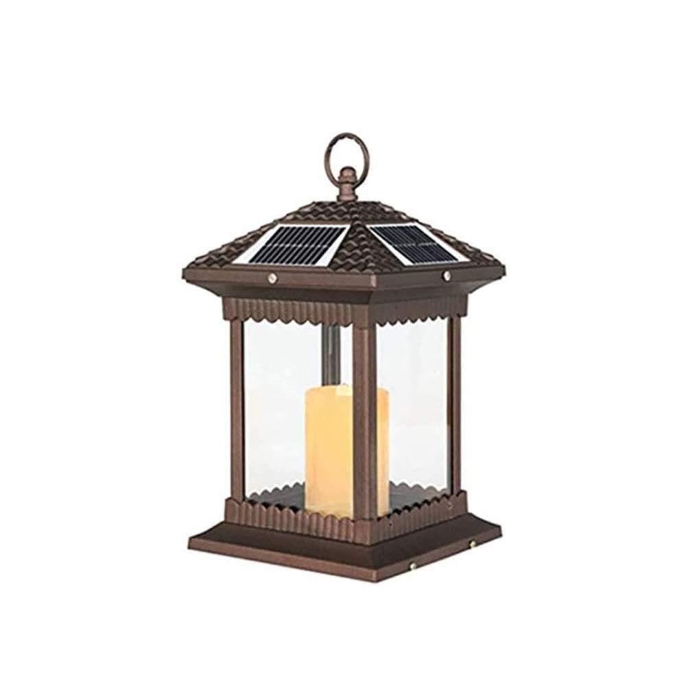 GeRRiT Post Lights Outdoor Courtyard Gate Post Lamp Solar Energy Column Head Lamp Fence Gate Square Cast Garden