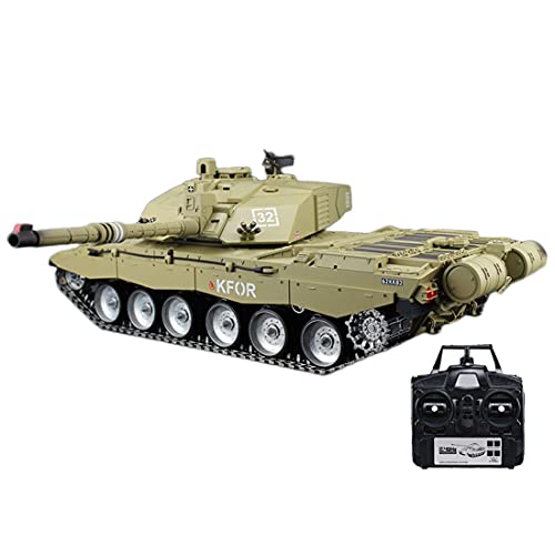 YOHOU 1/16 Remote Controlled Tank, RC Tank, British ChallengerII, Battle Tank with Sound and Light Effects, WW2 Military Battle Tank Gifts for Adults