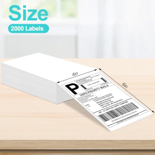 Image of Joyberg 4x6 Thermal Labels 2000 PCS, Shipping Labels, Strong Adhesive Thermal Label, White Printer Paper /Label