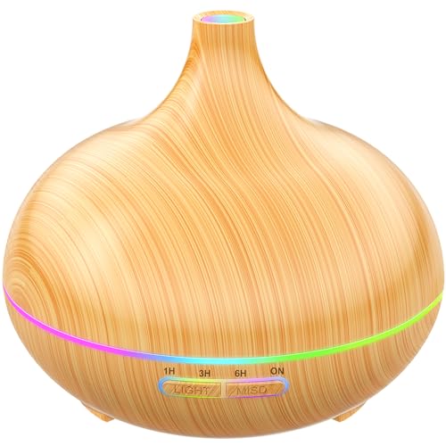 Aroma Diffuser for Essential Oil Large Room,Office Essential Oil Diffusers for Home Kids, Cool Mist humidifier for Bedroom Quiet with Ambient Light,Waterless Auto Off Aromatherapy, 1 count, pack of 1