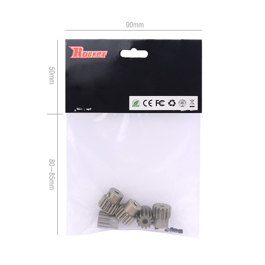 Lot de 5 pignons 32DP 3,175 mm 12T 13T 14T 15T 16T pour moteur sans balais de voiture 1/8 RC