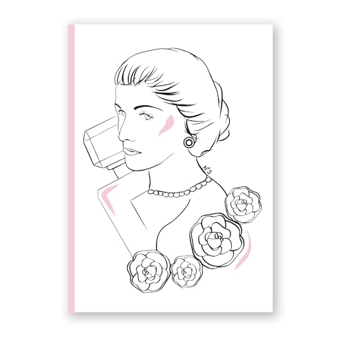 La Gata Zurda - Cuaderno A5 - Coco Chanel - Libreta Notas - Portada Ilustrada, 100 Pág. 90g/m2-21x15cm - Páginas Blancas - Ilustración - Diseño & Moda