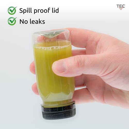 Botellas de chupito de 120 ml con tapas para conservar jugos sin goteos 8