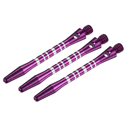 PATIKIL 45mm Aluminum Dart Shafts, Medium 2BA Thread Dart Stems Dart Accessories Throwing Fitting for Steel Tip - 3 Pack (Silver Tone, Purple)