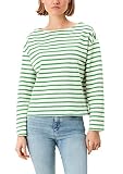 s.Oliver Damen Langarmshirt aus Baumwolle Green Stripes M