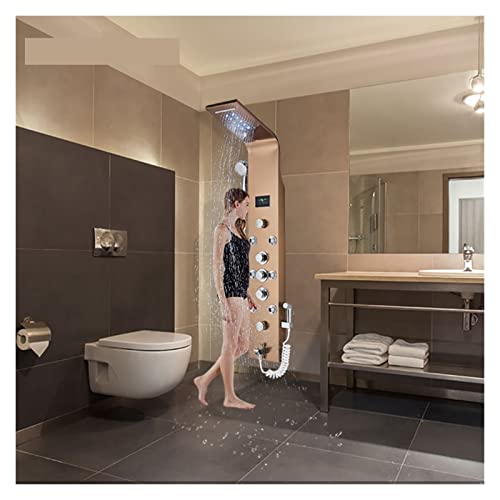 Panneau de douche LED noir multifonction pour spa à la maison