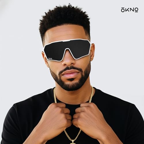Image of Eyewearlabs OKNO | Polarized Sports Over-Sized Unilens Wrap-Around Branded Stylish Sunglasses For Men & Women | 100% UV Protection Shades | Cricket Sports Cycling Driving Trekking & More | TRBL