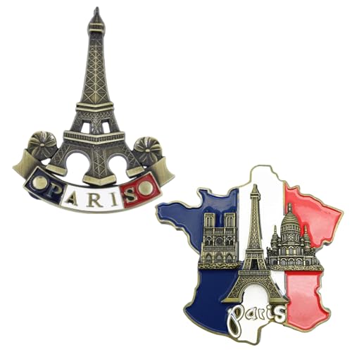 Imanes decorativos Francia mapa 3D resina set 2 piezas miniatura 1